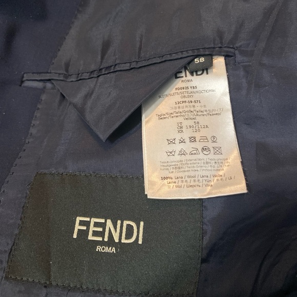 Fendi Roma Men's Blazer Blue Formal Jacket Size 42-44Alt.Giacca Collection - Picture 4 of 11